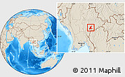 Shaded Relief Location Map of Langkho