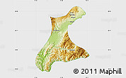 Physical Map of Langkho, single color outside