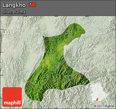Satellite Map of Langkho, lighten