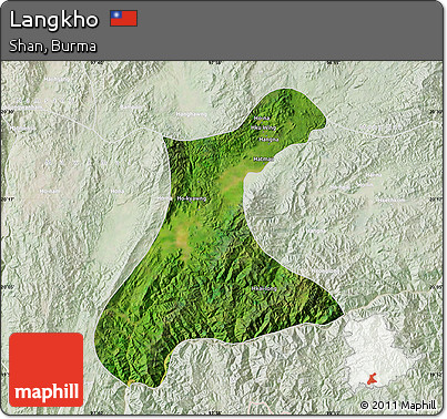 Satellite Map of Langkho, lighten