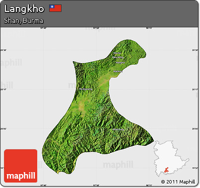 Satellite Map of Langkho, single color outside
