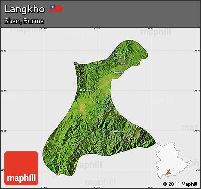 Satellite Map of Langkho, single color outside