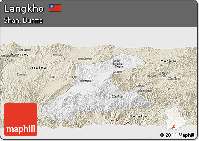Classic Style Panoramic Map of Langkho