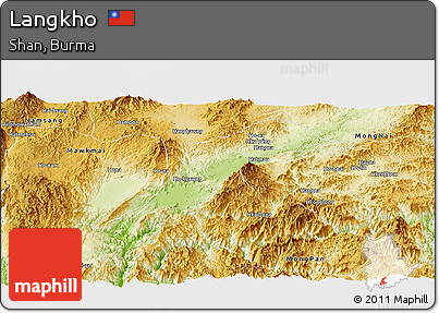 Physical Panoramic Map of Langkho