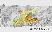 Physical Panoramic Map of Langkho, lighten, desaturated