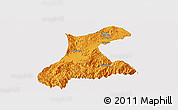 Political Panoramic Map of Langkho, single color outside