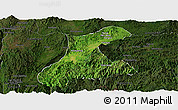 Satellite Panoramic Map of Langkho, darken