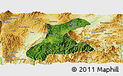 Satellite Panoramic Map of Langkho, physical outside