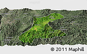 Satellite Panoramic Map of Langkho, semi-desaturated