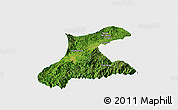 Satellite Panoramic Map of Langkho, single color outside