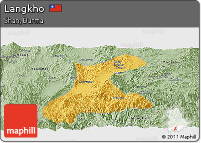 Savanna Style Panoramic Map of Langkho