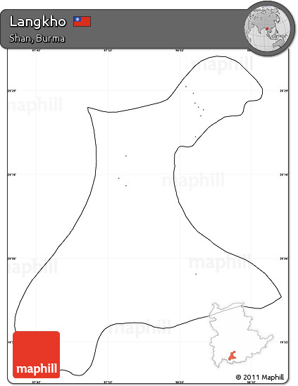 Blank Simple Map of Langkho, cropped outside, no labels