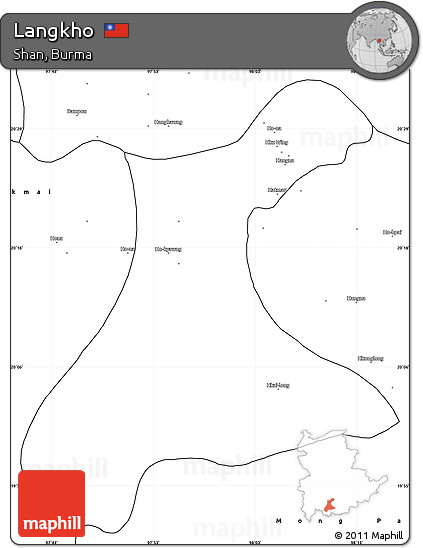 Blank Simple Map of Langkho
