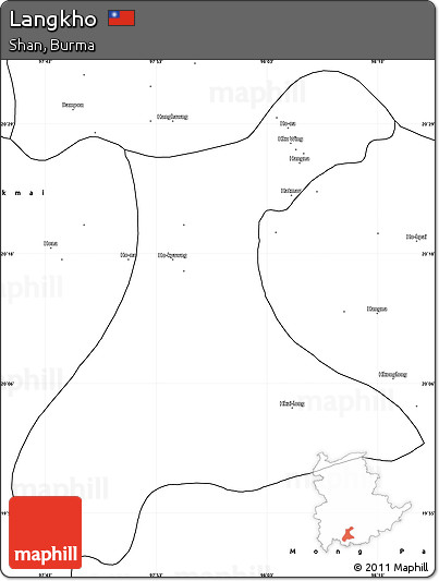 Blank Simple Map of Langkho
