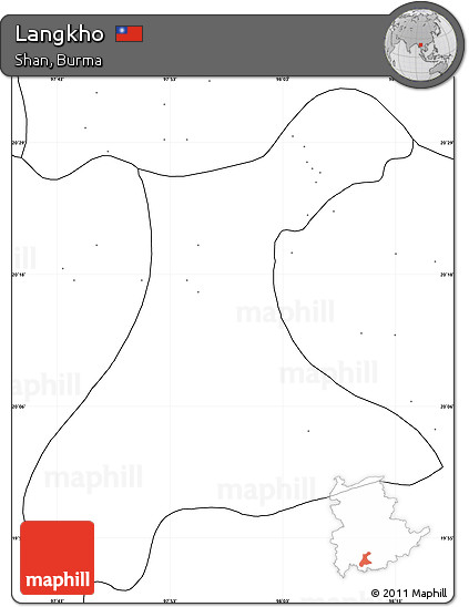 Blank Simple Map of Langkho, no labels