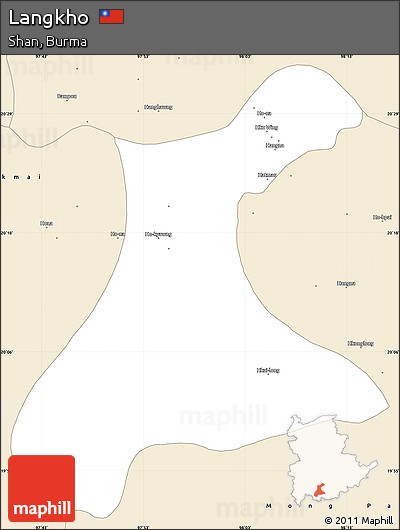 Classic Style Simple Map of Langkho