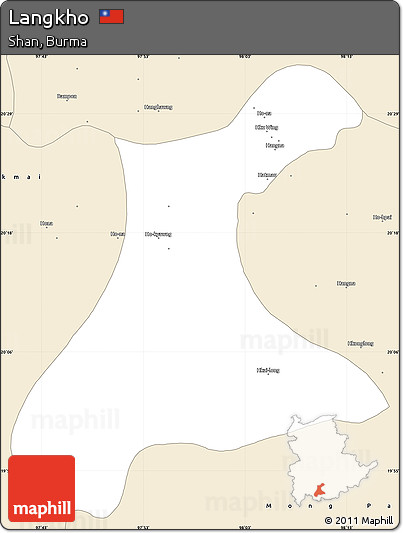 Classic Style Simple Map of Langkho