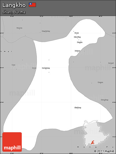 Gray Simple Map of Langkho