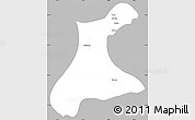 Gray Simple Map of Langkho, single color outside