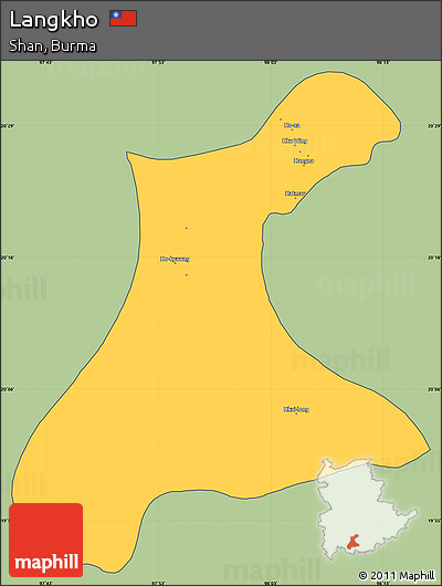 Savanna Style Simple Map of Langkho, cropped outside