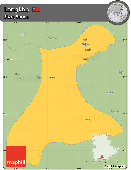 Savanna Style Simple Map of Langkho