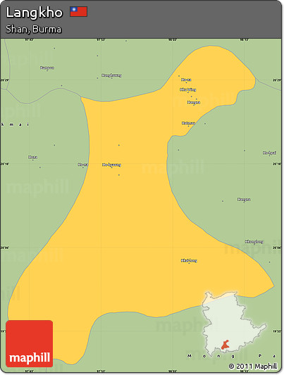 Savanna Style Simple Map of Langkho