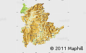 Physical Map of Shan, single color outside