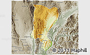 Physical 3D Map of Mawkmai, semi-desaturated