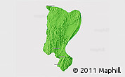 Political 3D Map of Mawkmai, single color outside