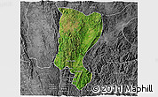 Satellite 3D Map of Mawkmai, desaturated