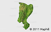 Satellite 3D Map of Mawkmai, single color outside