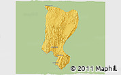 Savanna Style 3D Map of Mawkmai, single color outside