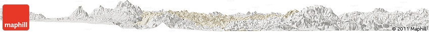 Shaded Relief Horizon Map of Mawkmai, lighten, semi-desaturated