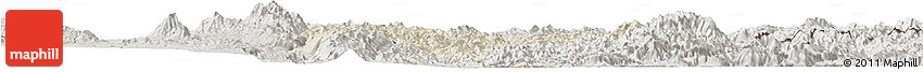 Shaded Relief Horizon Map of Mawkmai, semi-desaturated