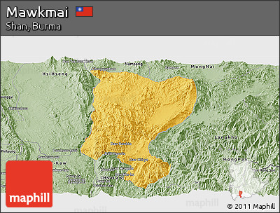 Savanna Style Panoramic Map of Mawkmai