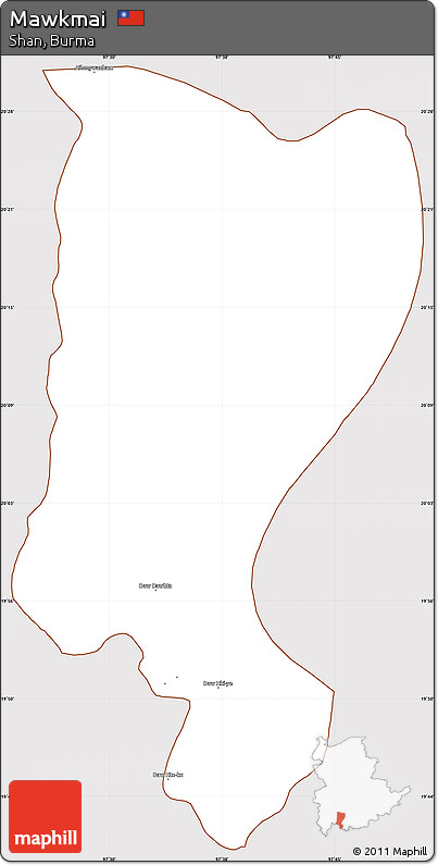 Classic Style Simple Map of Mawkmai, cropped outside