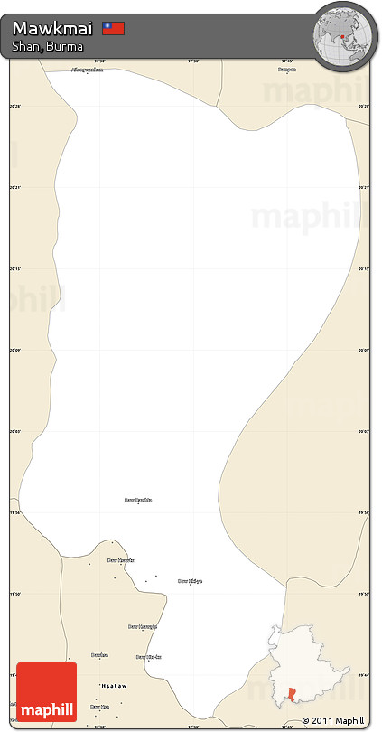 Classic Style Simple Map of Mawkmai