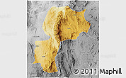 Physical 3D Map of Mong Kung, desaturated