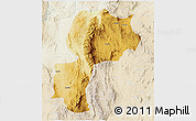 Physical 3D Map of Mong Kung, lighten