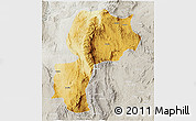 Physical 3D Map of Mong Kung, lighten, semi-desaturated