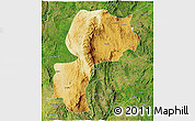 Physical 3D Map of Mong Kung, satellite outside