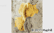 Physical 3D Map of Mong Kung, semi-desaturated