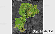Satellite 3D Map of Mong Kung, darken, desaturated