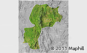 Satellite 3D Map of Mong Kung, lighten, desaturated