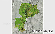 Satellite 3D Map of Mong Kung, lighten, semi-desaturated