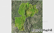 Satellite 3D Map of Mong Kung, semi-desaturated