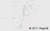 Silver Style 3D Map of Mong Kung, single color outside