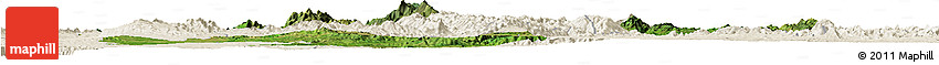 Satellite Horizon Map of Mong Kung, shaded relief outside