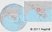 Gray Location Map of Mong Kung, within the entire country