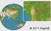 Satellite Location Map of Mong Kung